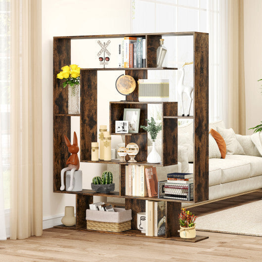 7-Tier Bookshelf  Open Display Shelf Rack for Home Office-White