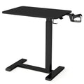 Mobile Standing Desk Height Adjustable Overbed Bedside Table with Cup Holder-Black