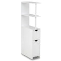 Slim Storage Freestanding Bathroom Cabinet with Open Shelves-White