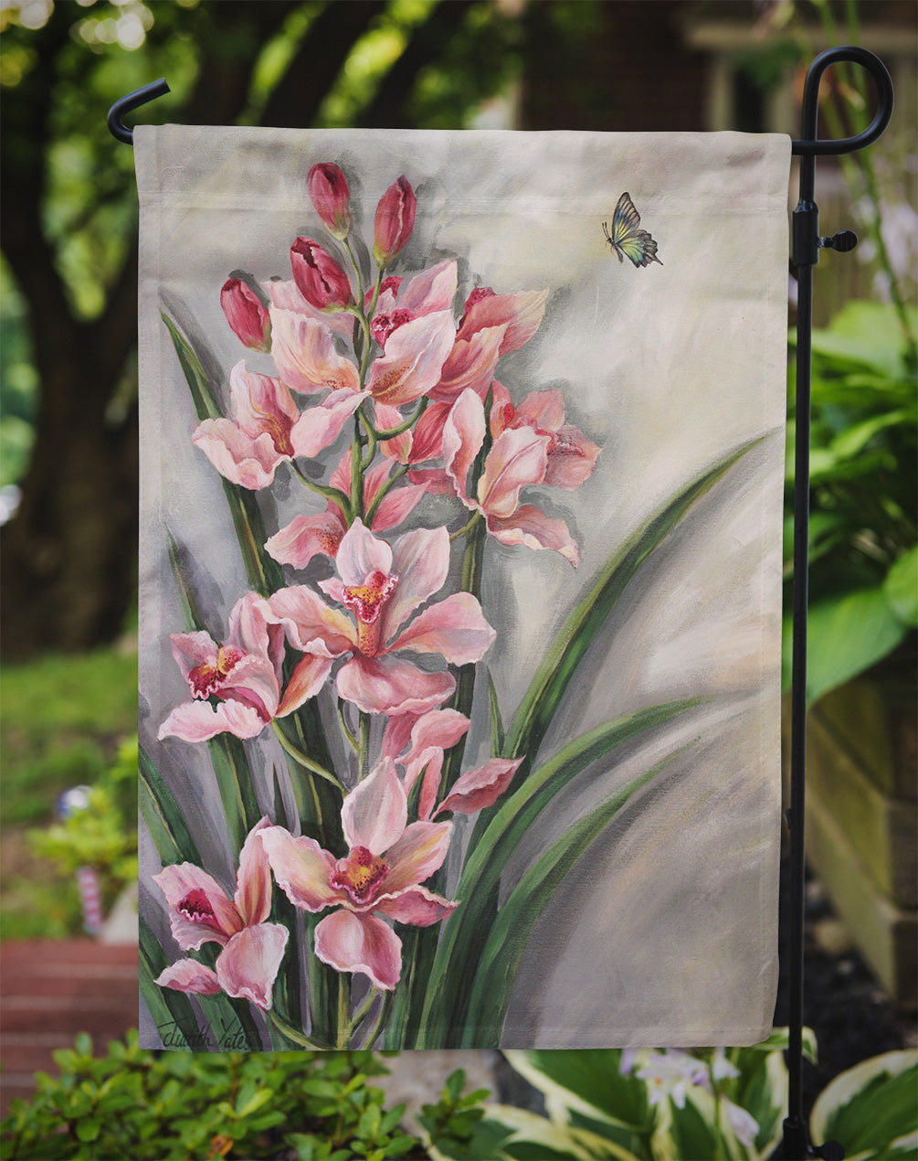 Orchids by Judith Yates Garden Flag Mailbox Decorative Yard Banner Outside Patio Artwork for Flower Beds, Garden Size, Multicolor