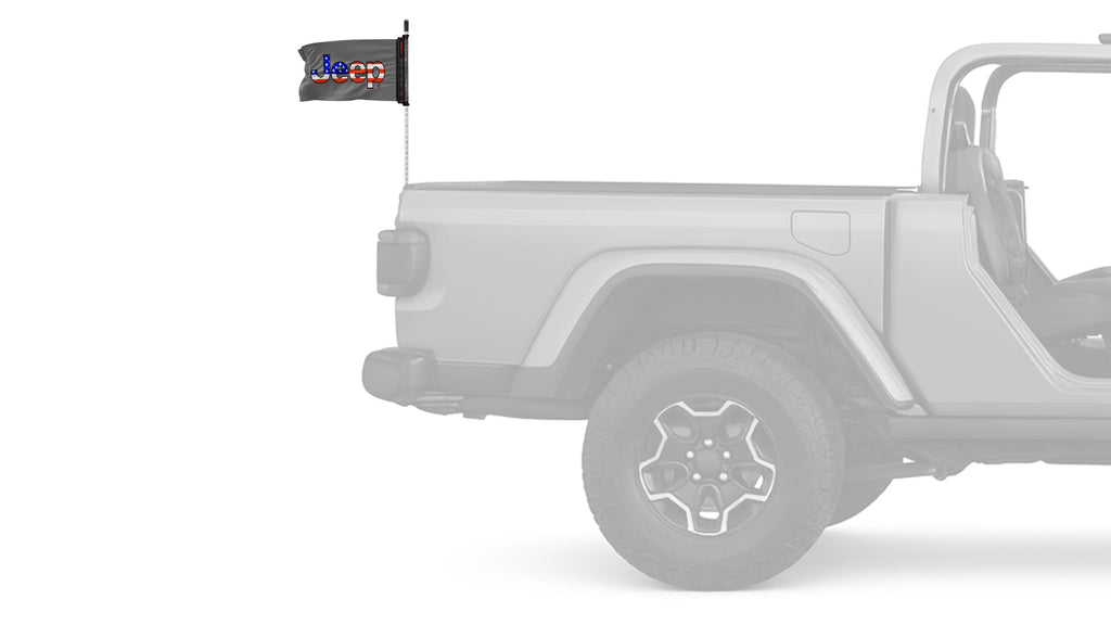 Jeep USA 12"x18" Forever Wave Flag for Jeep Wrangler JLU 4-Door 2018-Present