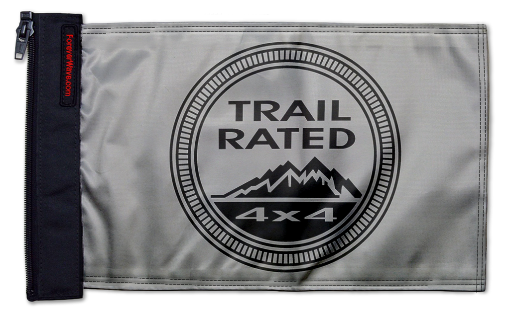 Trail Rated 12"x18" Forever Wave Flag for Jeep Wrangler JK 2-Door 2007-2018
