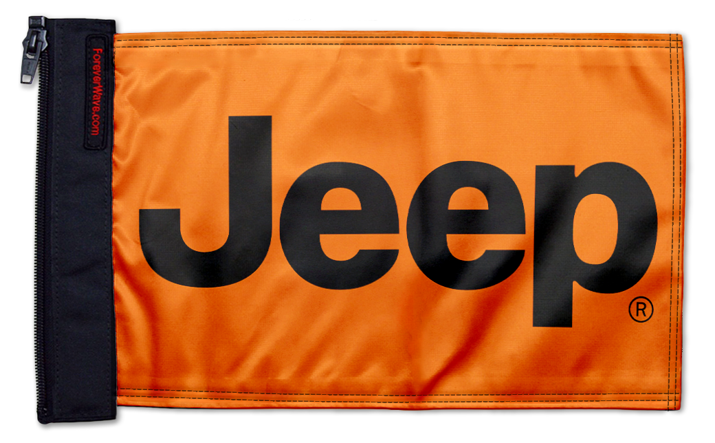 Jeep Safety Orange SQ12"x18" Forever Wave Flag for Jeep Wrangler JK 2-Door 2007-2018