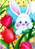Jelly Bean Bunny Easter Garden Flag 2 Sided