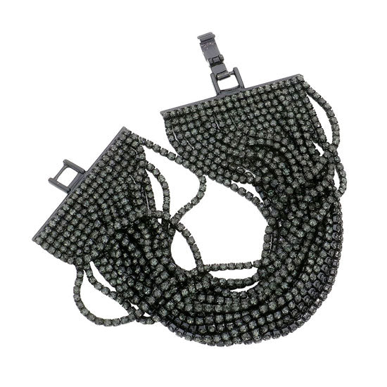 Multi Layered Rhinestone Evening Bracelet