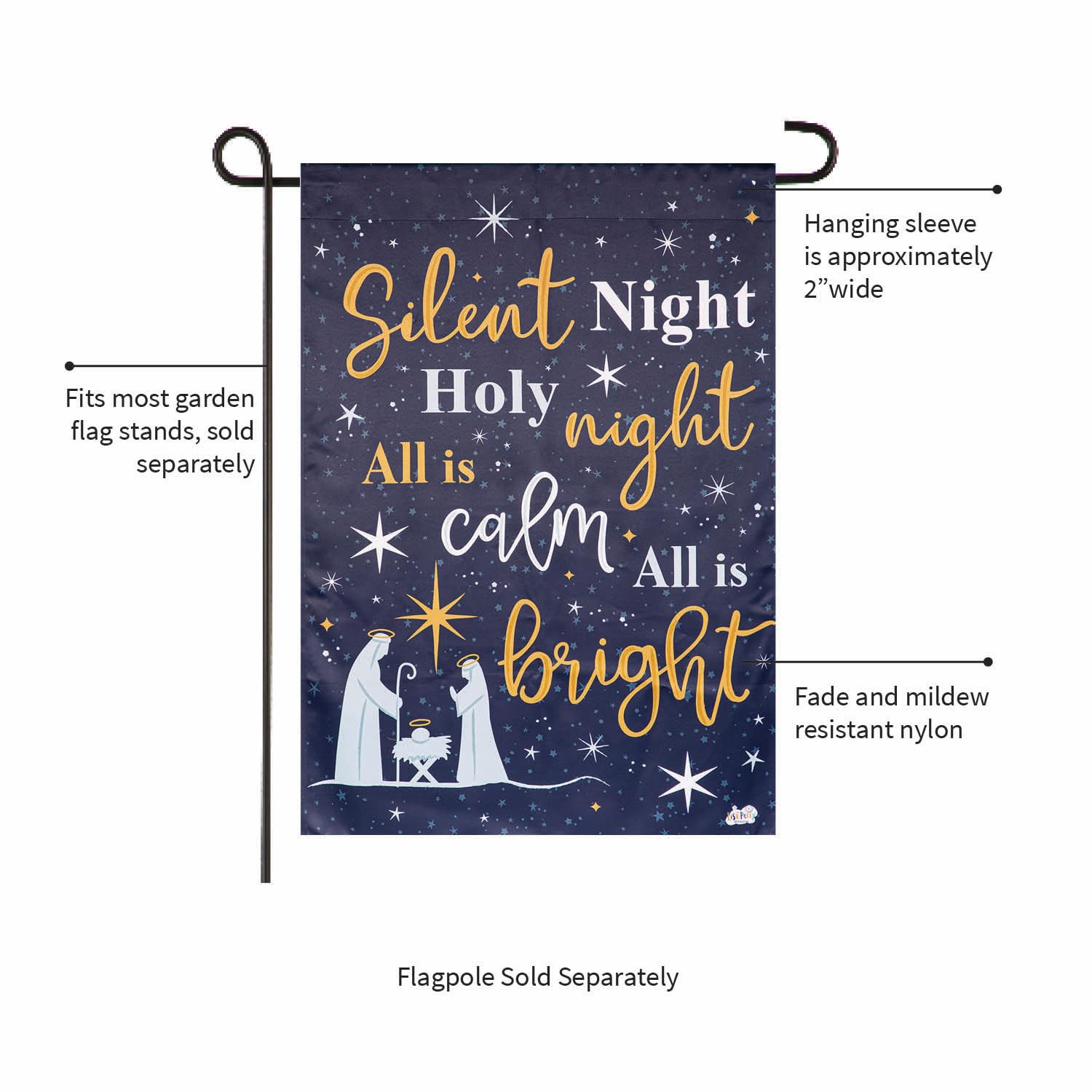 Joy to the World Christmas Garden Flag 2 Sided