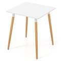 Square Dining Table with Adjustable Foot Pads for Dining Room Kitchen-White
