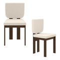 Wooden Dining Chair Set of 2 with Rubber Wood Leg for Home Office Living Room-Brown