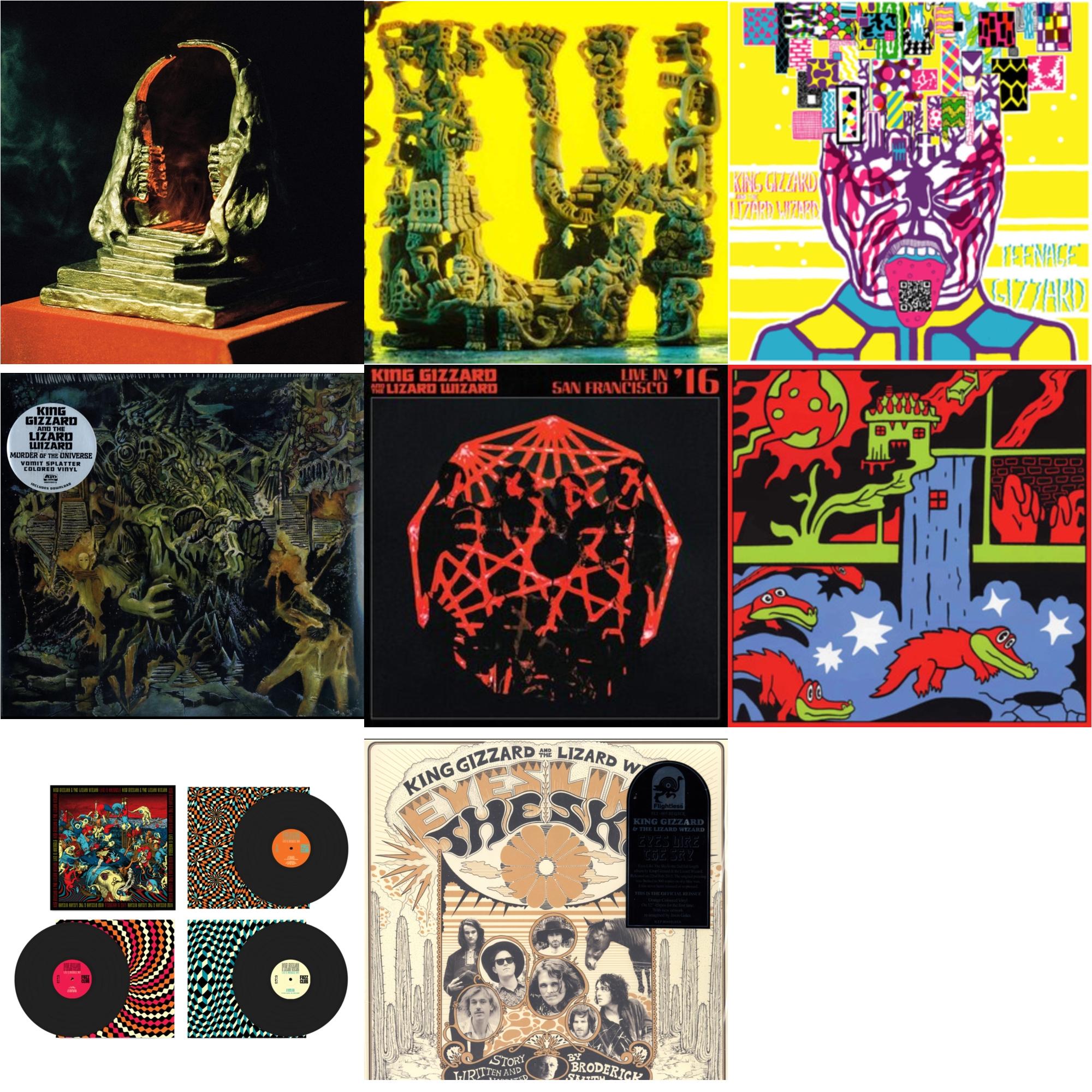 King Gizzard & The Lizard Wizard - Live In Brussels '19 (Fuzz Club Official Bootleg) & Live In Paris '19 (Fuzz Club Official Bootleg) & Teenage Gizzard (Fuzz Club Official Bootleg) (Deluxe Edition) & L.W. & Murder Of The Universe (Transparent Green