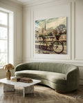 Vintage Bicycle By Gothic Cathedral Glass Wall Art