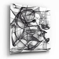 Black and White Smoke Swirl Glass Wall Art