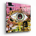 Pink And Yellow Graffiti Eye Glass Wall Art