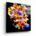 Gold and Purple Paint Burst Glass Wall Art