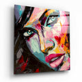 Vivid Palette Knife Face Glass Wall Art