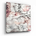 Blush Pink Ink Marble Glass Wall Art