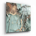Gold Foil Seafoam Green Marble Glass Wall Art
