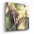 Olive And Mauve Flowing Marble Glass Wall Art