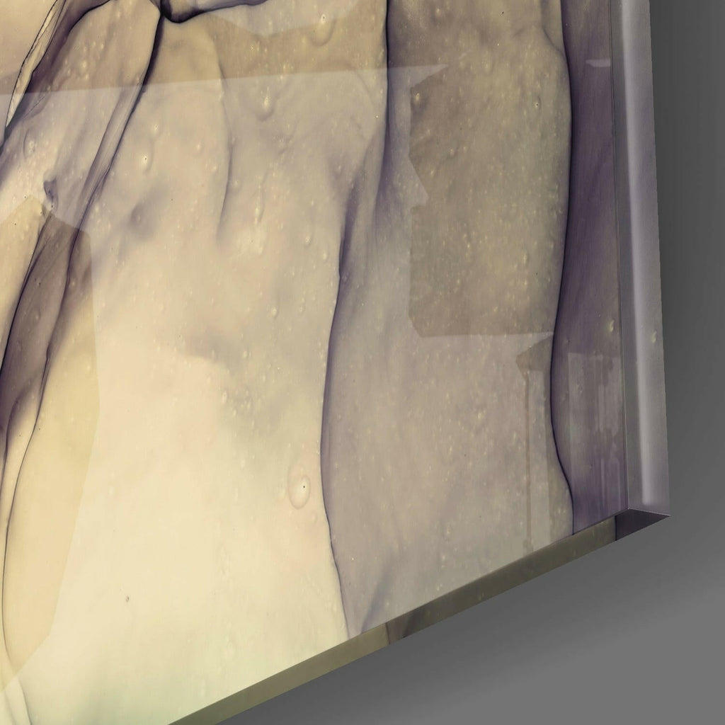 Olive And Mauve Flowing Marble Glass Wall Art