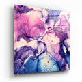 Purple Pink Ink Bloom Marble Glass Wall Art