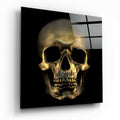 Shining Gold Skull Glass Wall Art
