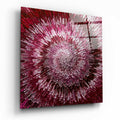 Crimson Radial Burst Explosion Glass Wall Art