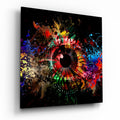 Psychedelic Eye Color Burst Glass Wall Art