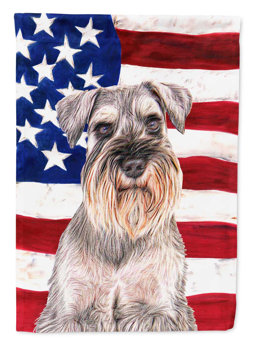 USA American Flag with Schnauzer Garden Flag Mailbox Decorative Yard Banner Outside Patio Artwork for Flower Beds, Garden Size, Multicolor