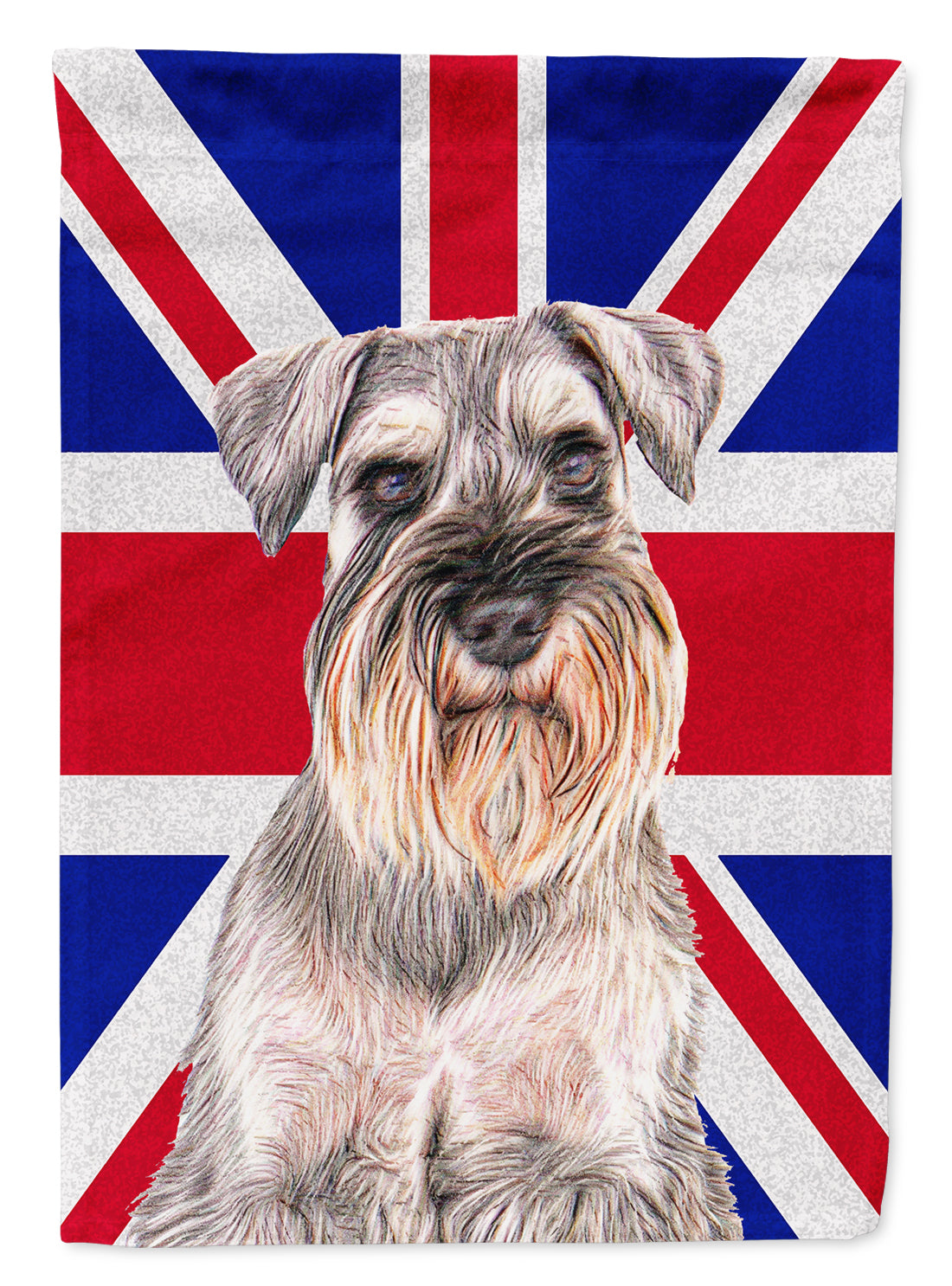 Schnauzer with English Union Jack British Flag Garden Flag Mailbox Decorative Yard Banner Outside Patio Artwork for Flower Beds, Garden Size, Multicolor