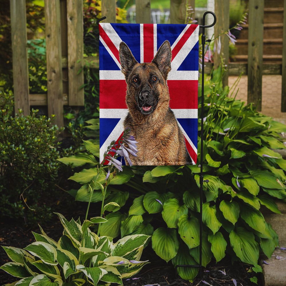 German Shepherd with English Union Jack British Flag Garden Flag Mailbox Decorative Yard Banner Outside Patio Artwork for Flower Beds, Garden Size, Multicolor