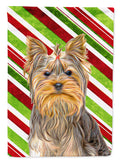 Candy Cane Holiday Christmas Yorkie / Yorkshire Terrier Garden Flag Mailbox Decorative Yard Banner Outside Patio Artwork for Flower Beds, Garden Size, Multicolor