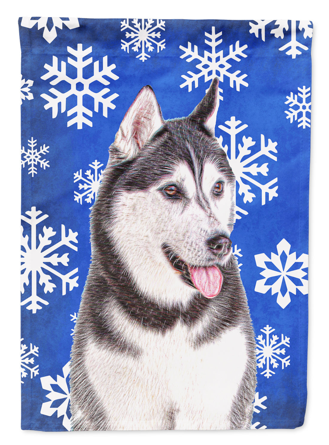 Winter Snowflakes Holiday Alaskan Malamute Garden Flag Mailbox Decorative Yard Banner Outside Patio Artwork for Flower Beds, Garden Size, Multicolor