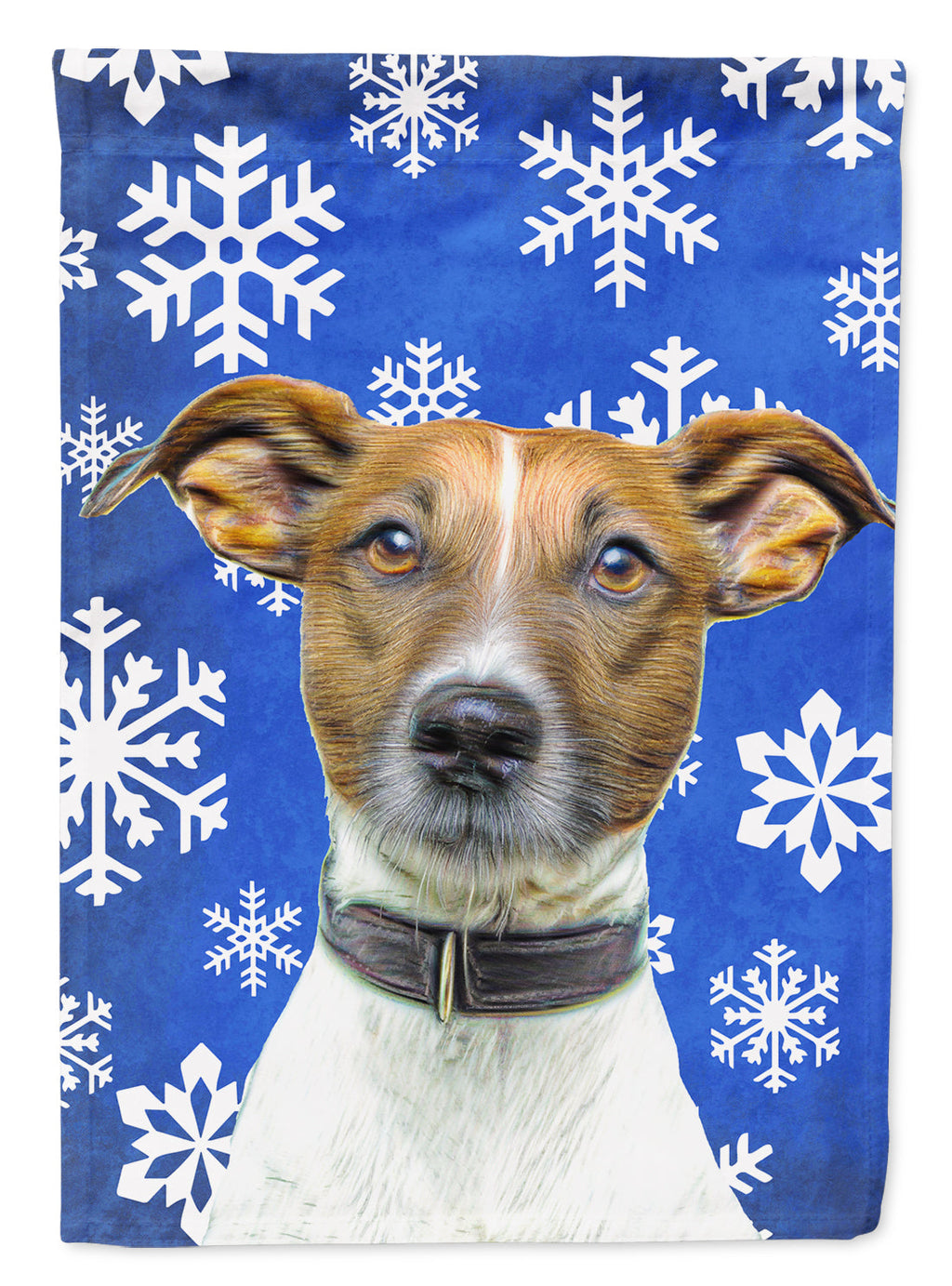 Winter Snowflakes Holiday Jack Russell Terrier Garden Flag Mailbox Decorative Yard Banner Outside Patio Artwork for Flower Beds, Garden Size, Multicolor