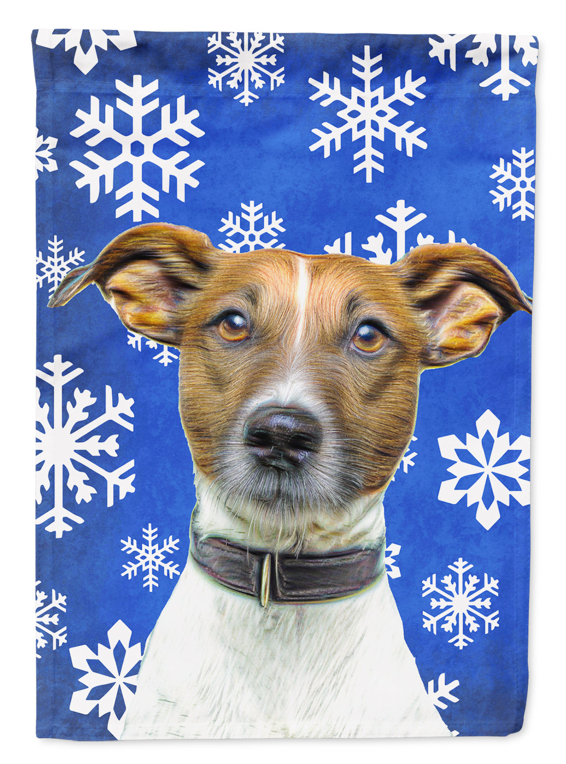 Winter Snowflakes Holiday Jack Russell Terrier Garden Flag Mailbox Decorative Yard Banner Outside Patio Artwork for Flower Beds, Garden Size, Multicolor