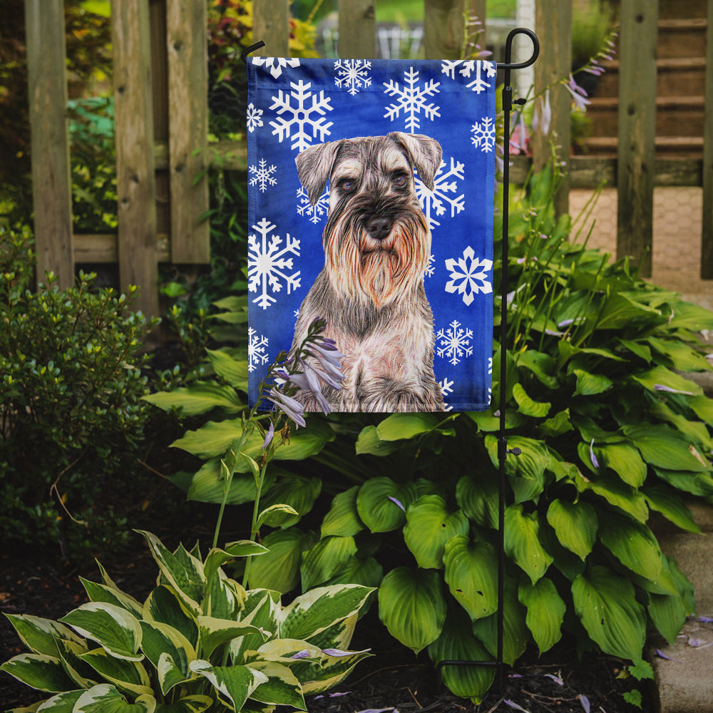 Winter Snowflakes Holiday Schnauzer Garden Flag Mailbox Decorative Yard Banner Outside Patio Artwork for Flower Beds, Garden Size, Multicolor