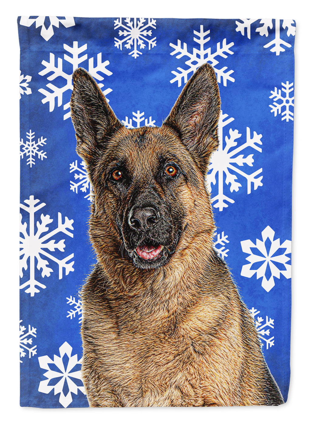 Winter Snowflakes Holiday German Shepherd Garden Flag Mailbox Decorative Yard Banner Outside Patio Artwork for Flower Beds, Garden Size, Multicolor