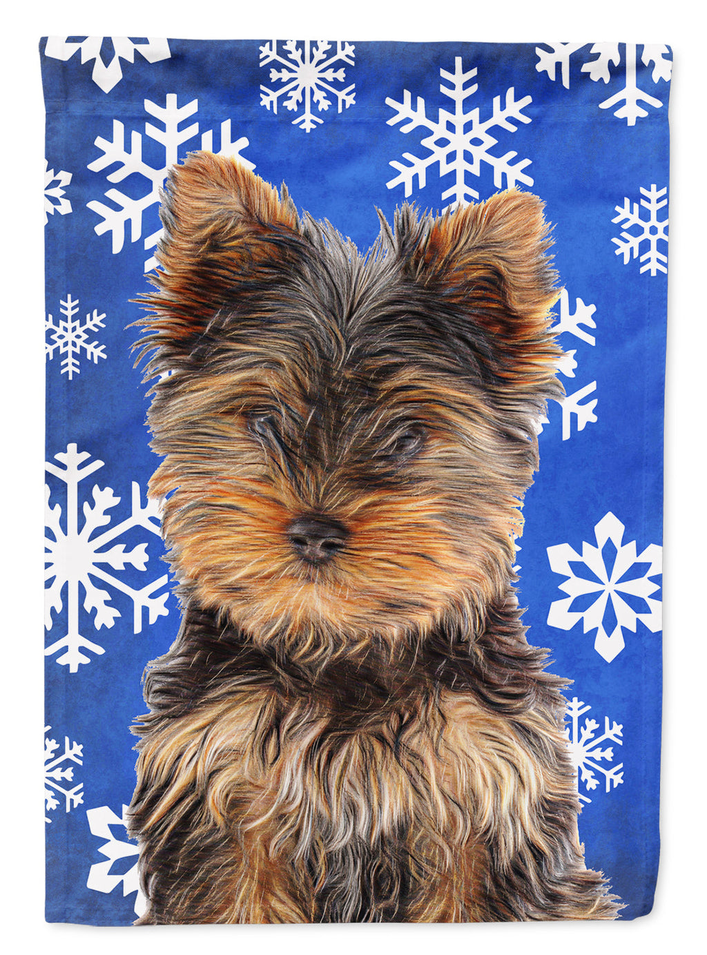 Winter Snowflakes Holiday Yorkie Puppy / Yorkshire Terrier Garden Flag Mailbox Decorative Yard Banner Outside Patio Artwork for Flower Beds, Garden Size, Multicolor