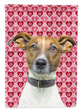 Hearts Love and Valentine's Day Jack Russell Terrier Garden Flag Mailbox Decorative Yard Banner Outside Patio Artwork for Flower Beds, Garden Size, Multicolor
