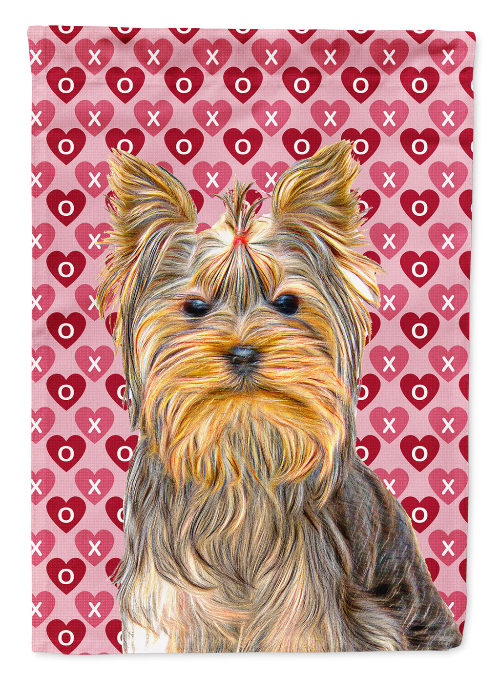 Hearts Love and Valentine's Day Yorkie / Yorkshire Terrier Garden Flag Mailbox Decorative Yard Banner Outside Patio Artwork for Flower Beds, Garden Size, Multicolor