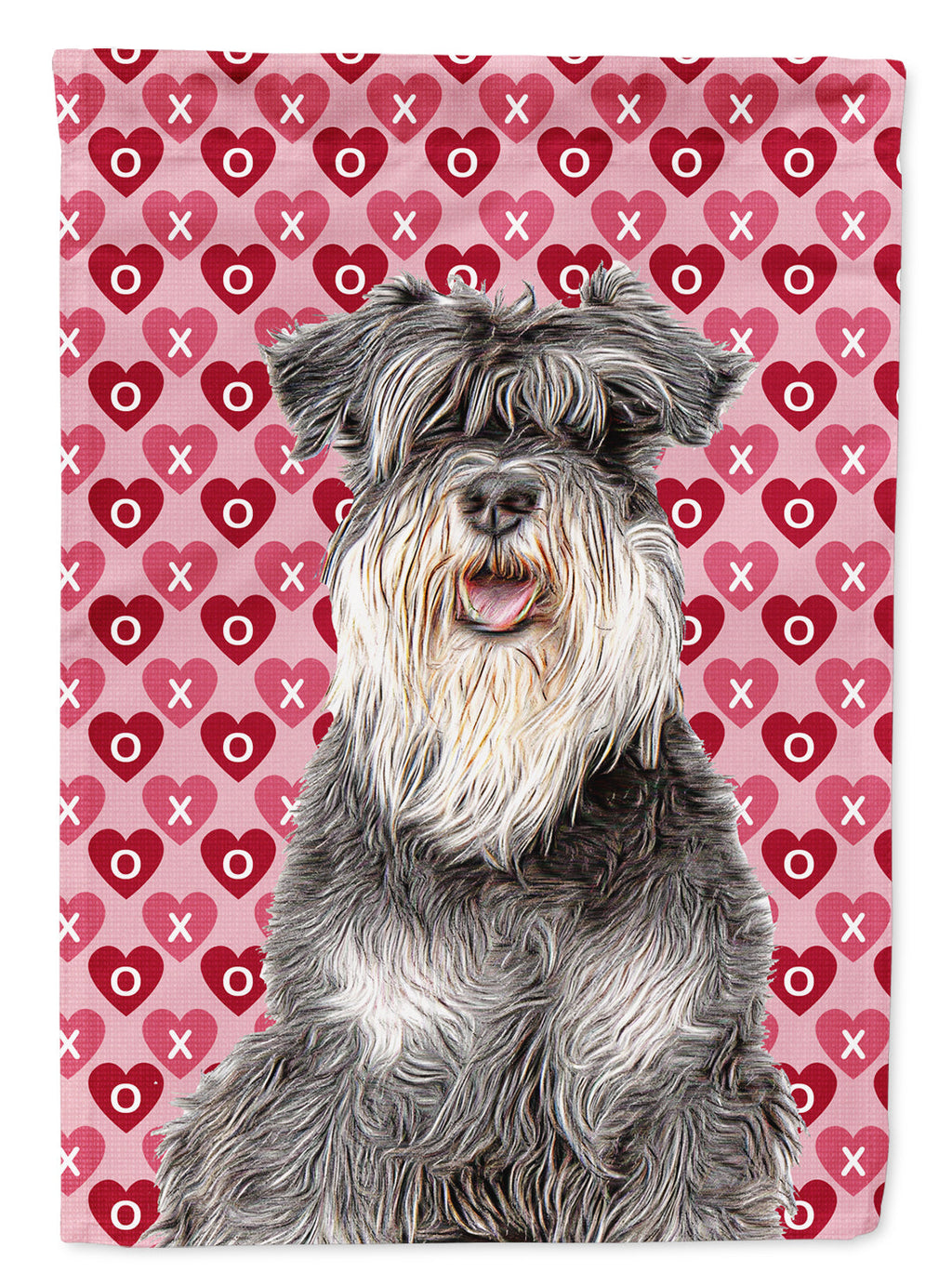 Hearts Love and Valentine's Day Schnauzer Garden Flag Mailbox Decorative Yard Banner Outside Patio Artwork for Flower Beds, Garden Size, Multicolor