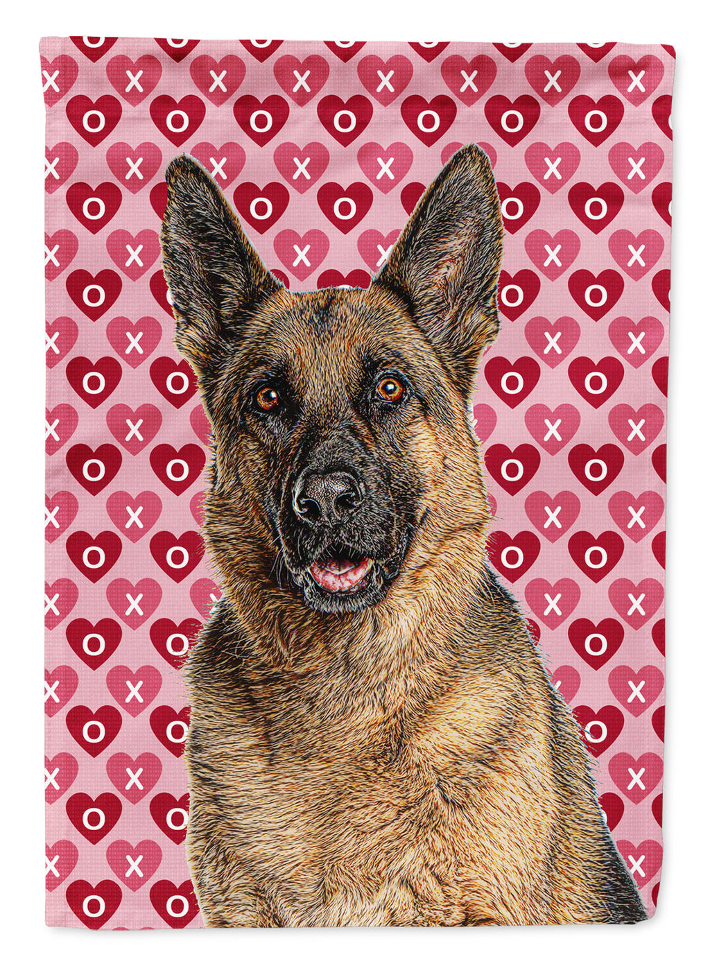 Hearts Love and Valentine's Day German Shepherd Garden Flag Mailbox Decorative Yard Banner Outside Patio Artwork for Flower Beds, Garden Size, Multicolor