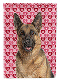 Hearts Love and Valentine's Day German Shepherd Garden Flag Mailbox Decorative Yard Banner Outside Patio Artwork for Flower Beds, Garden Size, Multicolor