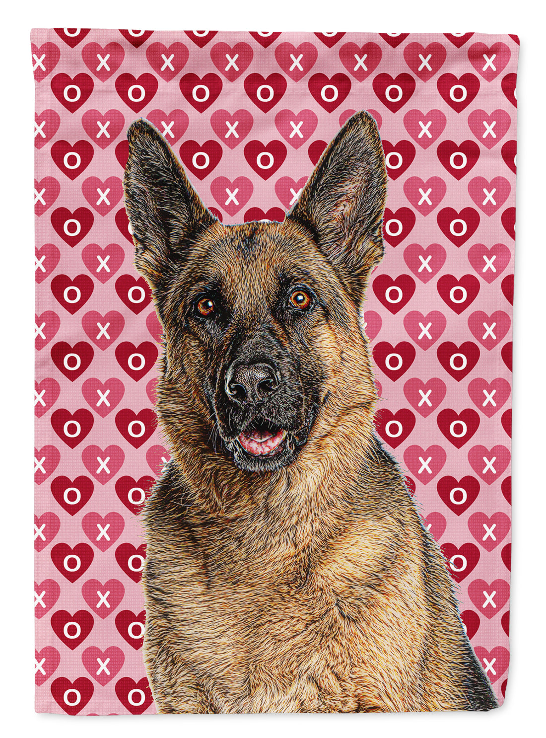 Hearts Love and Valentine's Day German Shepherd Garden Flag Mailbox Decorative Yard Banner Outside Patio Artwork for Flower Beds, Garden Size, Multicolor