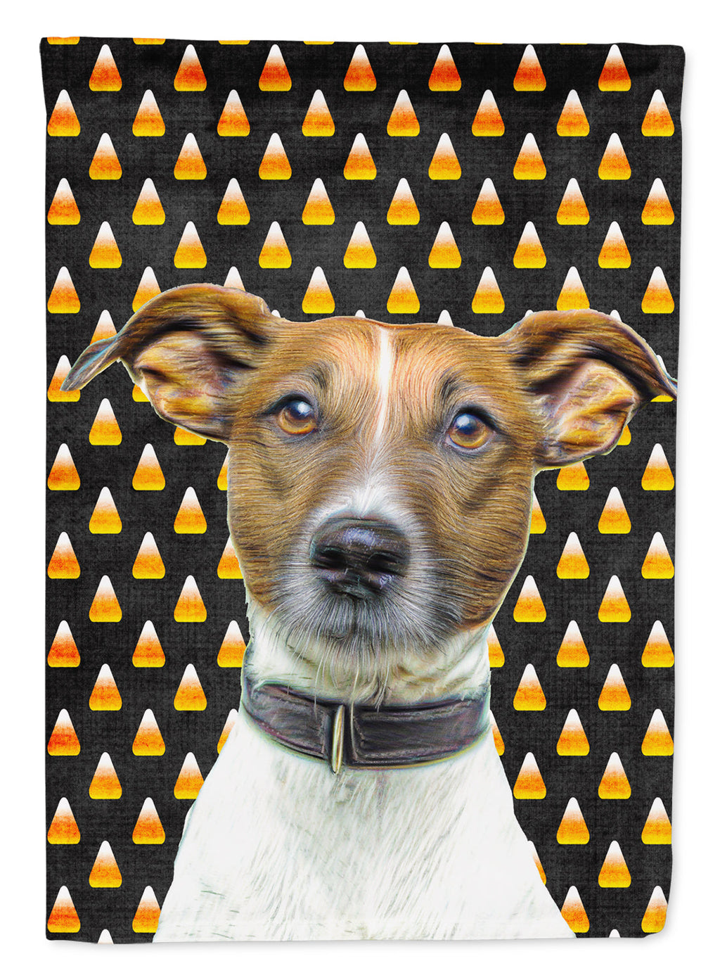 Candy Corn Halloween Jack Russell Terrier Garden Flag Mailbox Decorative Yard Banner Outside Patio Artwork for Flower Beds, Garden Size, Multicolor