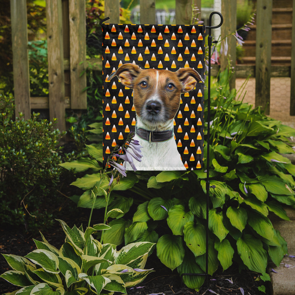 Candy Corn Halloween Jack Russell Terrier Garden Flag Mailbox Decorative Yard Banner Outside Patio Artwork for Flower Beds, Garden Size, Multicolor