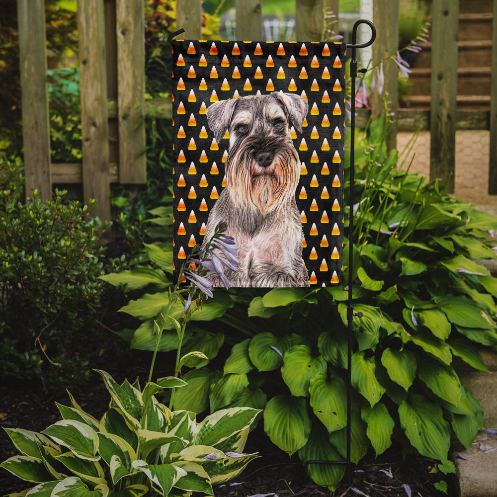 Candy Corn Halloween Schnauzer Garden Flag Mailbox Decorative Yard Banner Outside Patio Artwork for Flower Beds, Garden Size, Multicolor