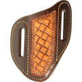 ANGLED KNIFE SHEATH WITH DARK FRAMED MINI WEAVE TOOLING - LARGE