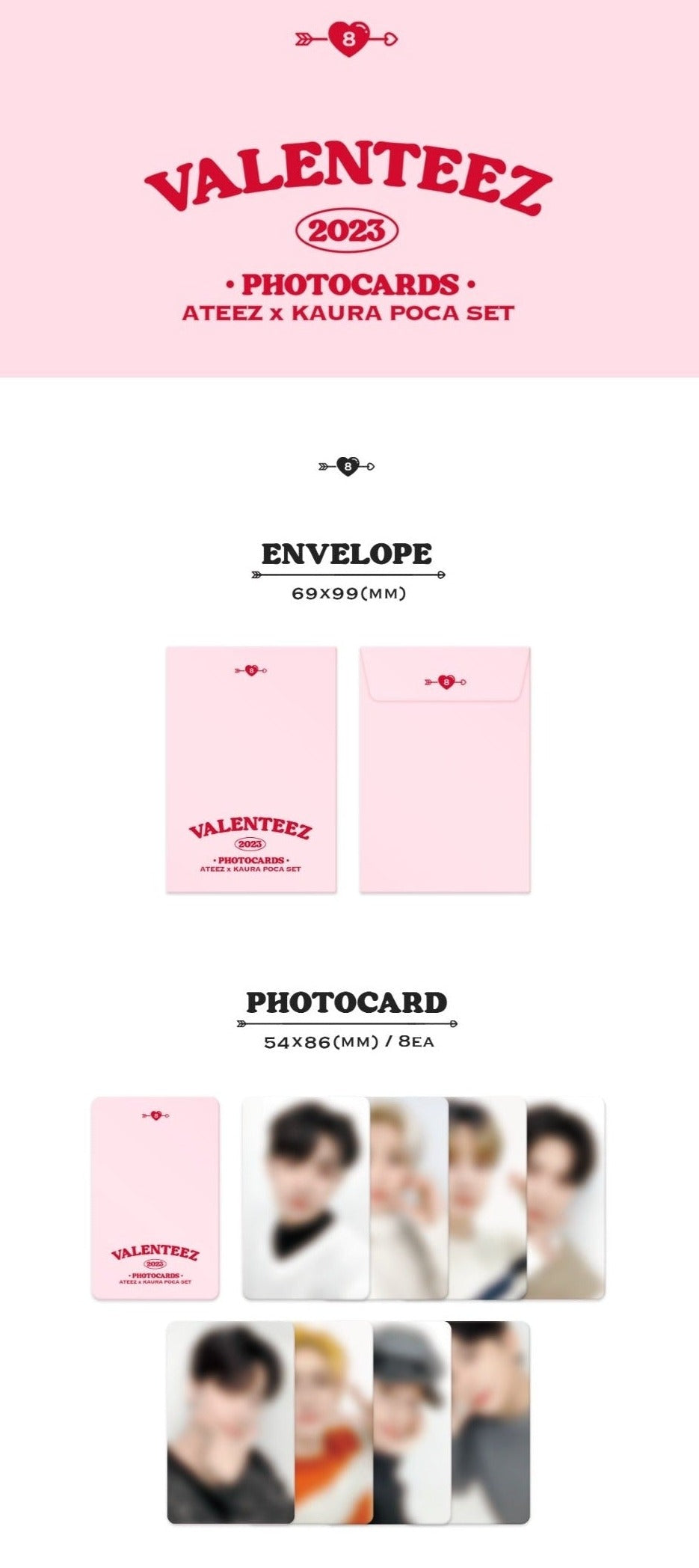 ATEEZ x Kaura Valenteez Poca Photocard Set