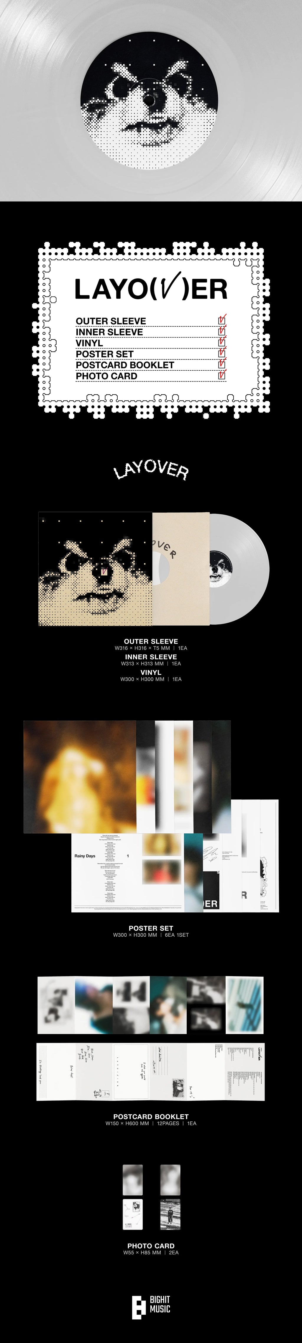 BTS V 1st Solo Album - Layover (Lp Ver)