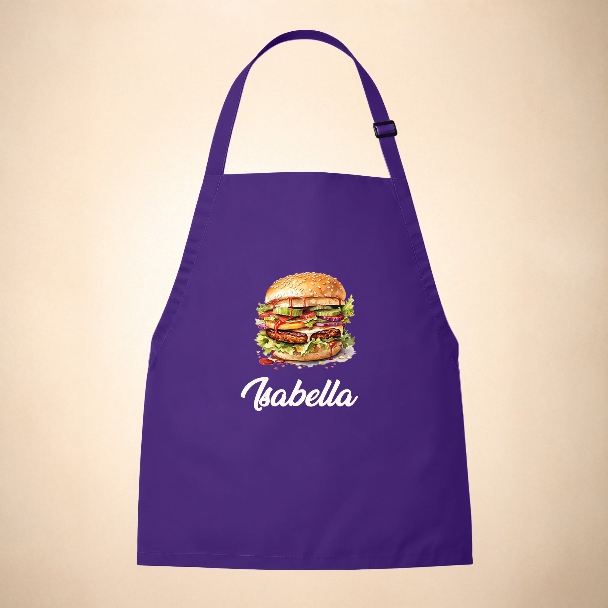 Personalized Kids Apron for Cooking, Food Designs Unisex Aprons, Pancake, Burger, Hotdog, Popcorn, Cupcake