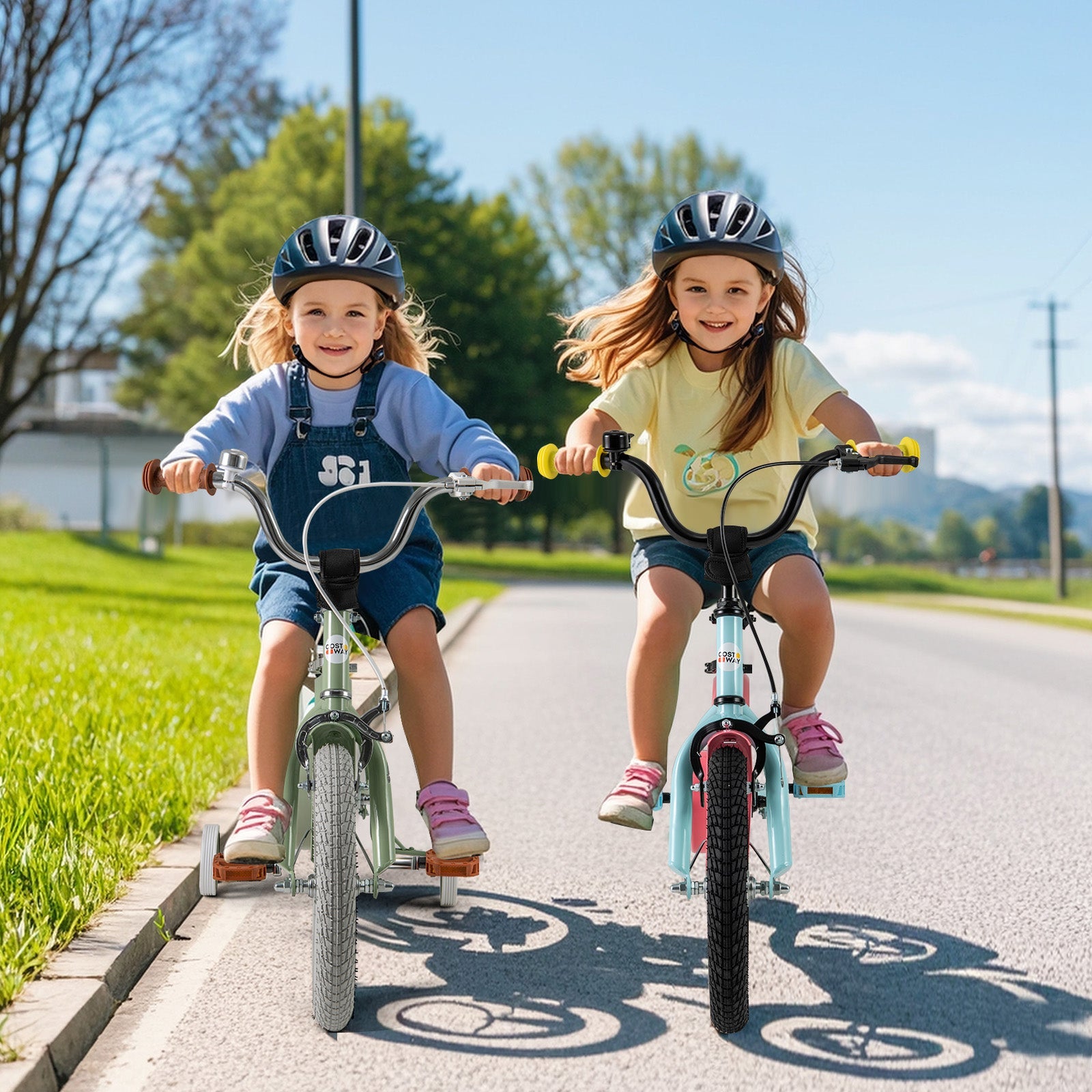 Kids Bike with Adjustable Handlebar and Saddle Blue-14 inches